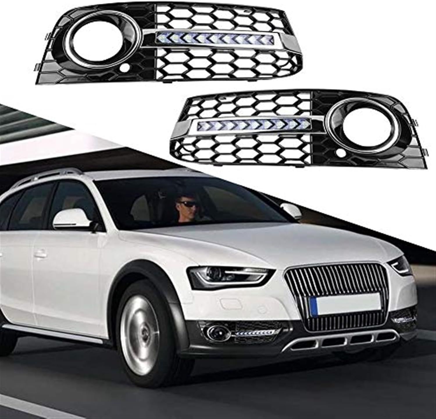 アウディ A4 B8 (2009-2011) 対応 フロントグリルベントカバー 左右 