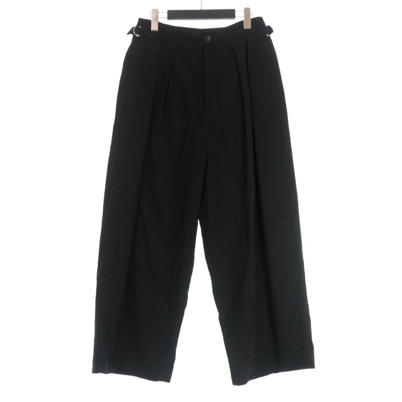 マイビューティフルランドレット my beautiful landlet ACTIVE CORDUROY SIDE BELT WIDE PANTS パンツ スラックス 0 ブラック 黒