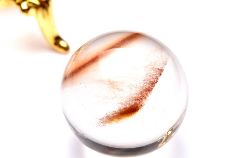 レッドルチルクォーツ スフィア 丸玉 高品質]ブラジル産オレンジレッド