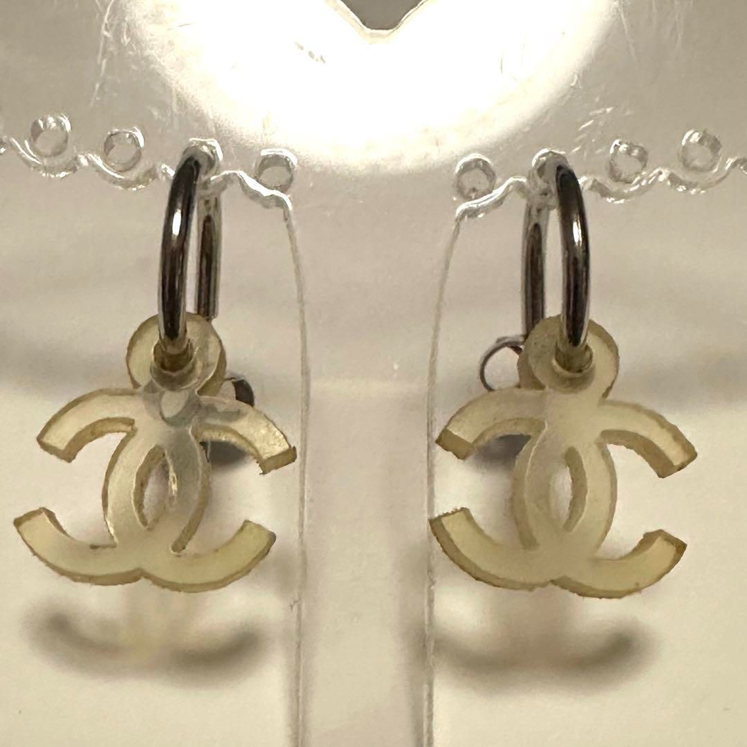 シャネル CHANEL ピアス ココマーク ヴィンテージ ラバー シルバー 