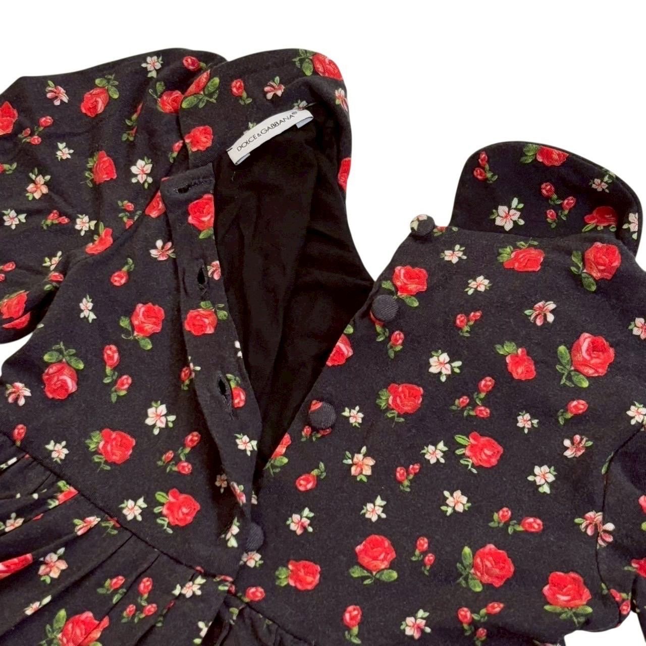 DOLCE&GABBANA ドルチェ&ガッバーナ 花柄ワンピース 黒 ワンピース 