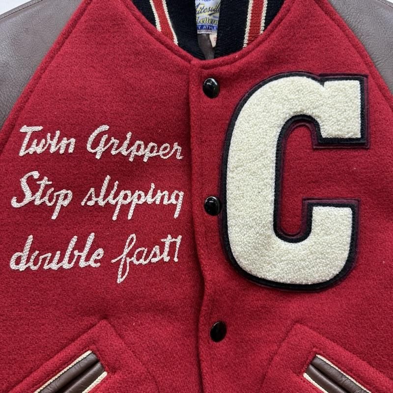 WHITESVILLE ホワイツビル ジャケット 上着 ジャンパー ブルゾン レザー 切替 刺繍 ワッペン ウール CAT SPAW スタジャン WV11376