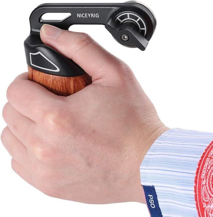 カメラ NICEYRIG ARRIロゼット付きのサイドハンドル 木製ハンド