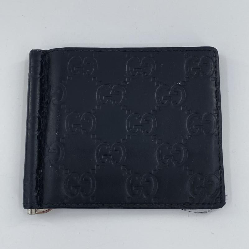 未使用保管　美品　グッチ　シマ　マネークリップ　ビルクリップウォレット　黒 中古】GUCCI マネークリップ財布 170580・2184 GGシマ ブラック