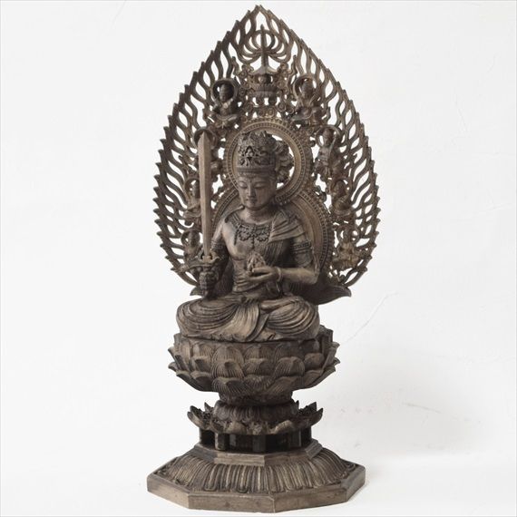 虚空蔵菩薩 木彫り 仏像 座像 仏教美術 置物 フィギュア 虚空蔵菩薩像 木彫 仏像 410