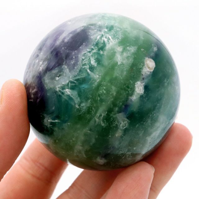 エンジェルフェザー フローライト 丸玉 直径 約59mm 台座付き 蛍石