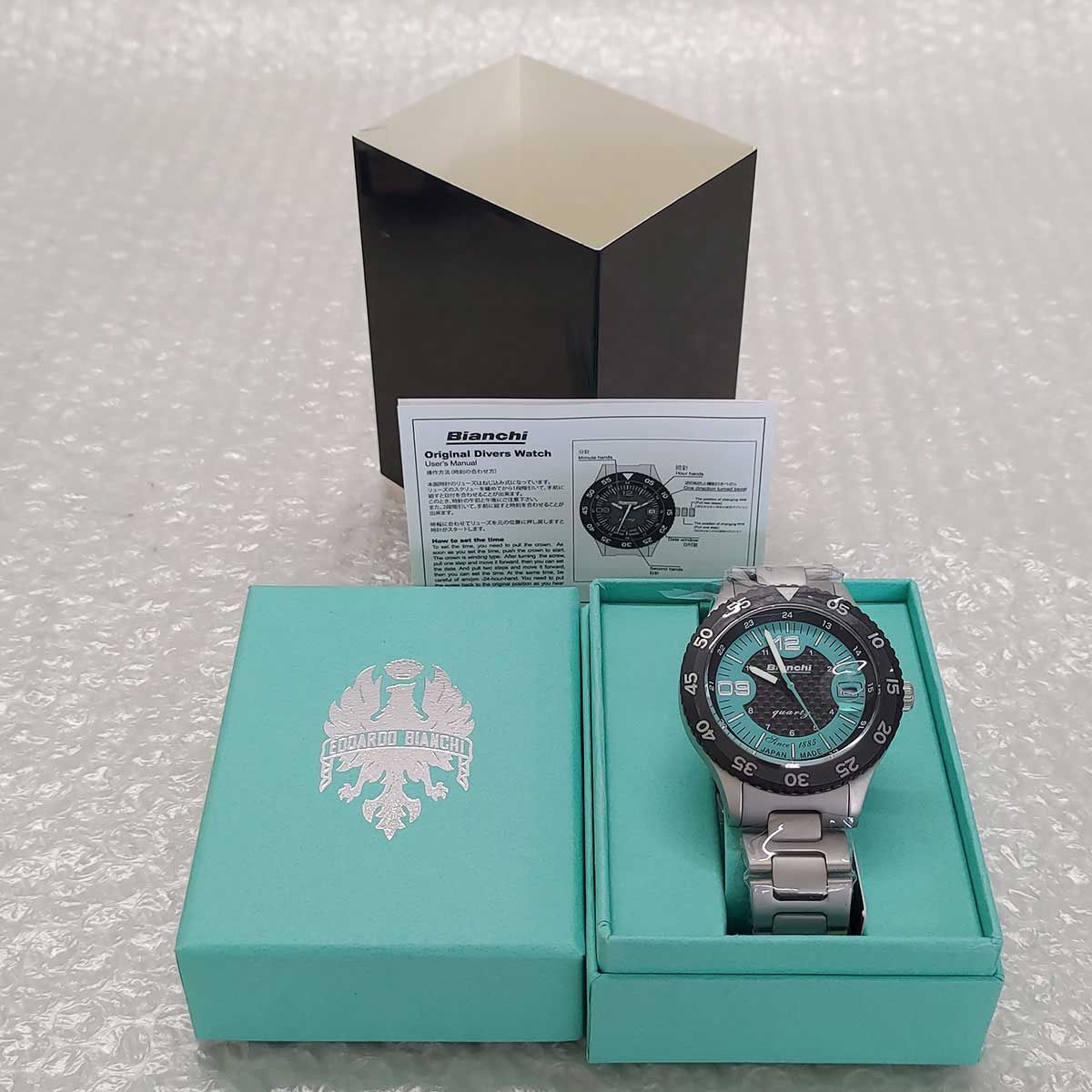未使用】 ビアンキ BIANCHI SCUBA TX シルバー チェレステ 時計 