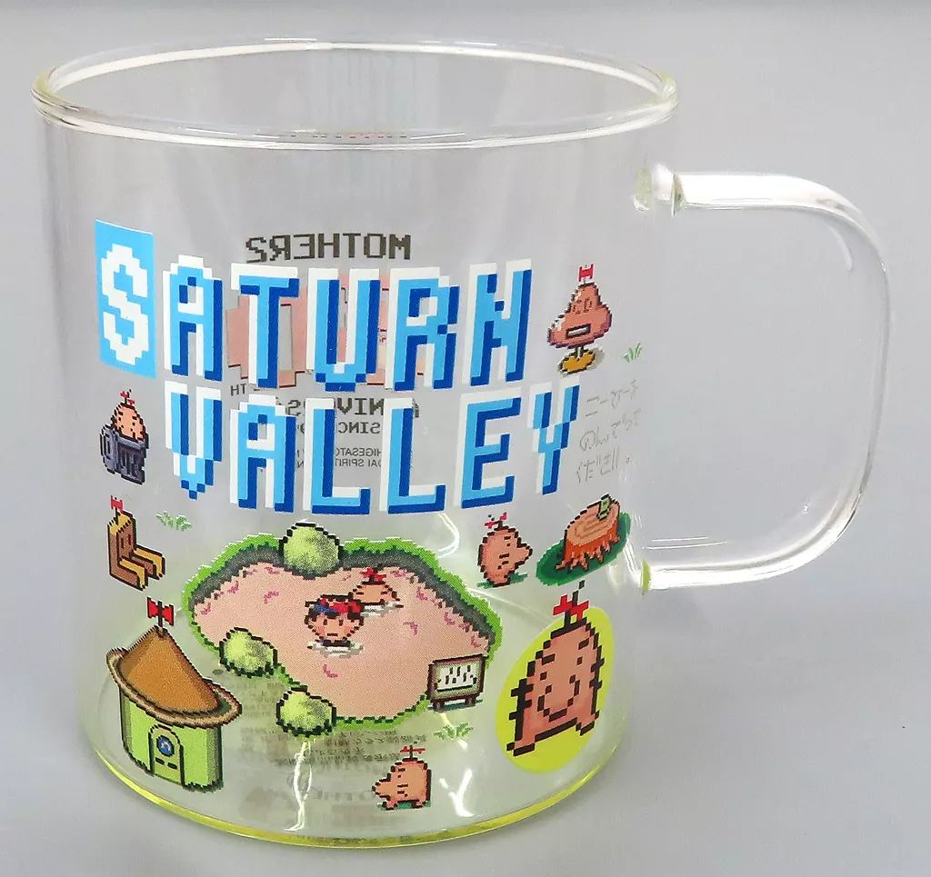 マグカップ･湯のみ どせいさん＆ネス サターンバレー まちのおみやげガラスマグカップ 一番くじ MOTHER2 ギーグの逆襲 30th Anniversary C賞