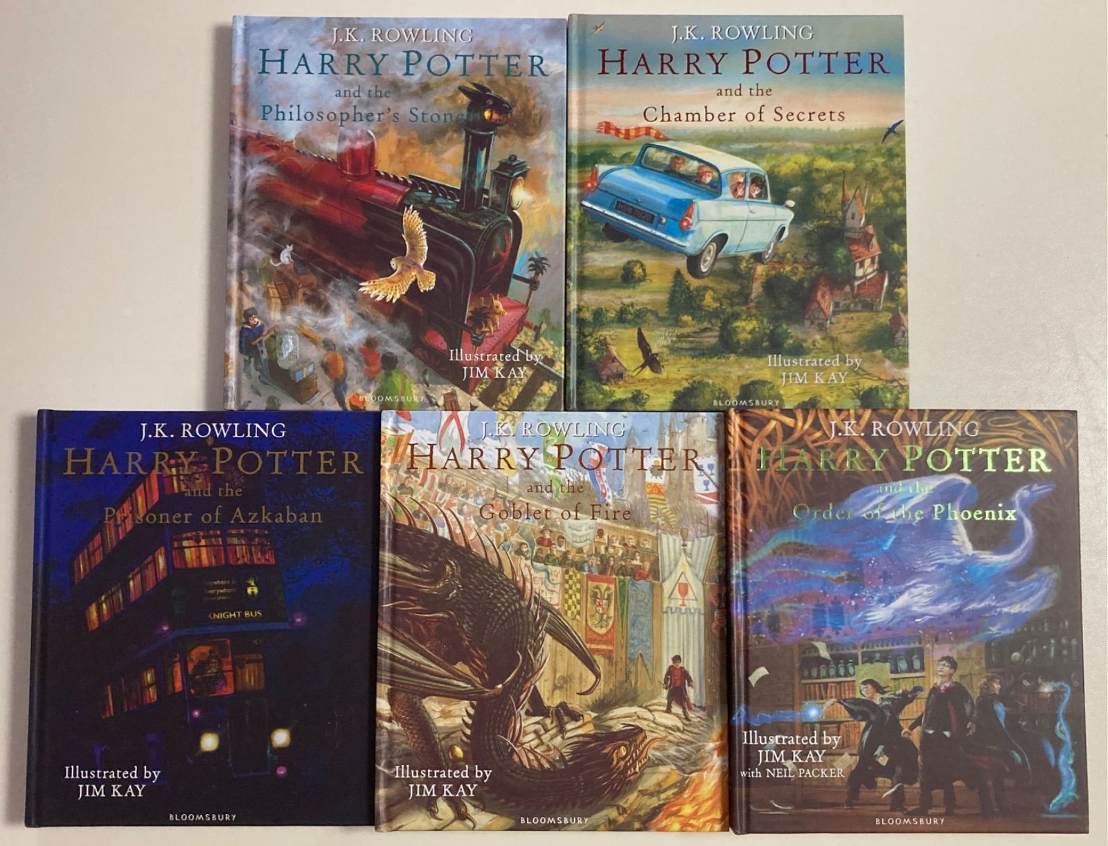 Harry Potter イラスト記念版 5冊セット ハードカバー Maiyapen対応 マイヤペン 多読 英語教材 ハリーポッター JK. ローリング