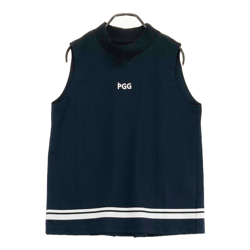 サイズ：1 PGG PEARLY GATES パーリーゲイツ  ハイネックノースリーブTシャツ  ネイビー系 [240101474364] ゴルフウェア レディース ストスト サイズ：1 PGG PEARLY GATES パーリーゲイツ ハイネック