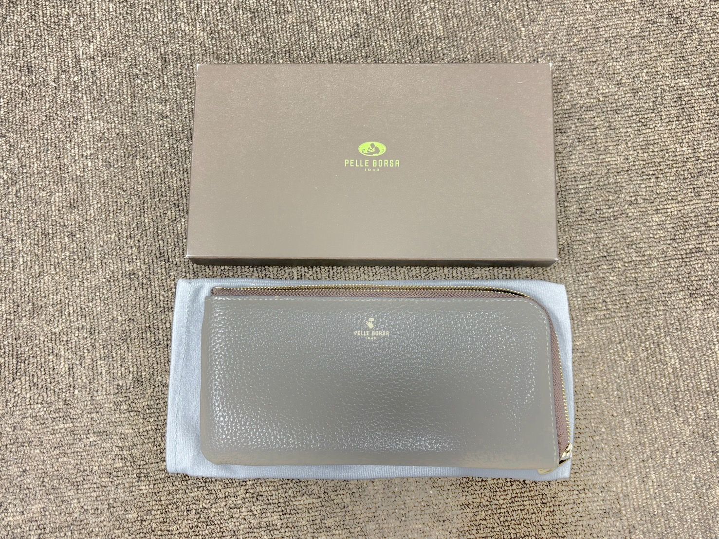 na-00095】 PELLE BORSA ペレボルサ L字ファスナー 長財布 財布