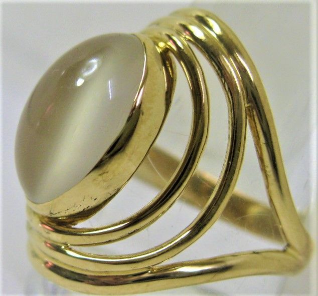 K18 18金リング指輪ムーンストーン 約13.3mm×9.3mm サイズ#15 - メルカリ