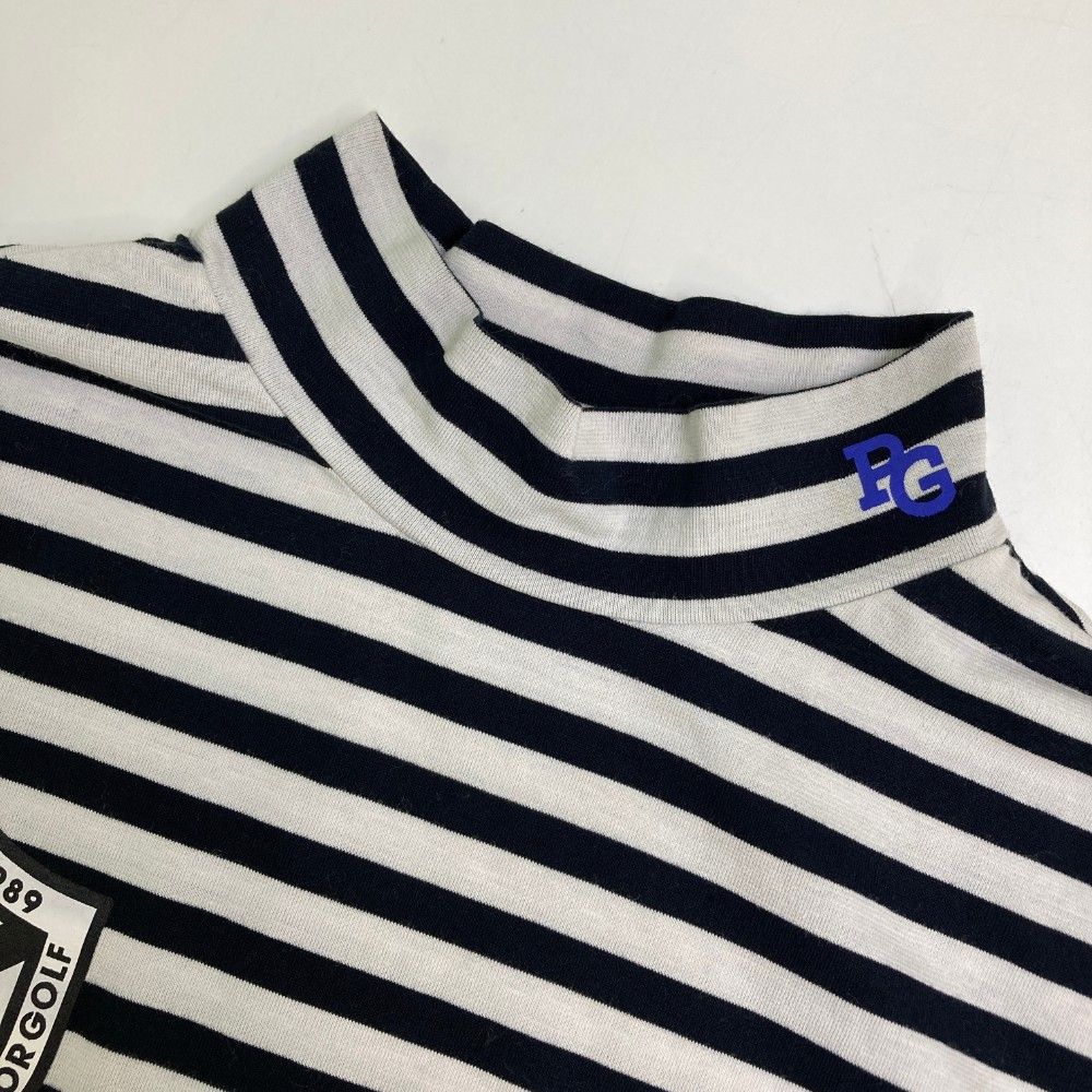 サイズ：2 PEARLY GATES パーリーゲイツ  ハイネック 半袖Tシャツ ボーダー柄 ブラック系 [240101471558] ゴルフウェア レディース ストスト サイズ：2 PEARLY GATES パーリーゲイツ ハイネック 半袖Tシャツ