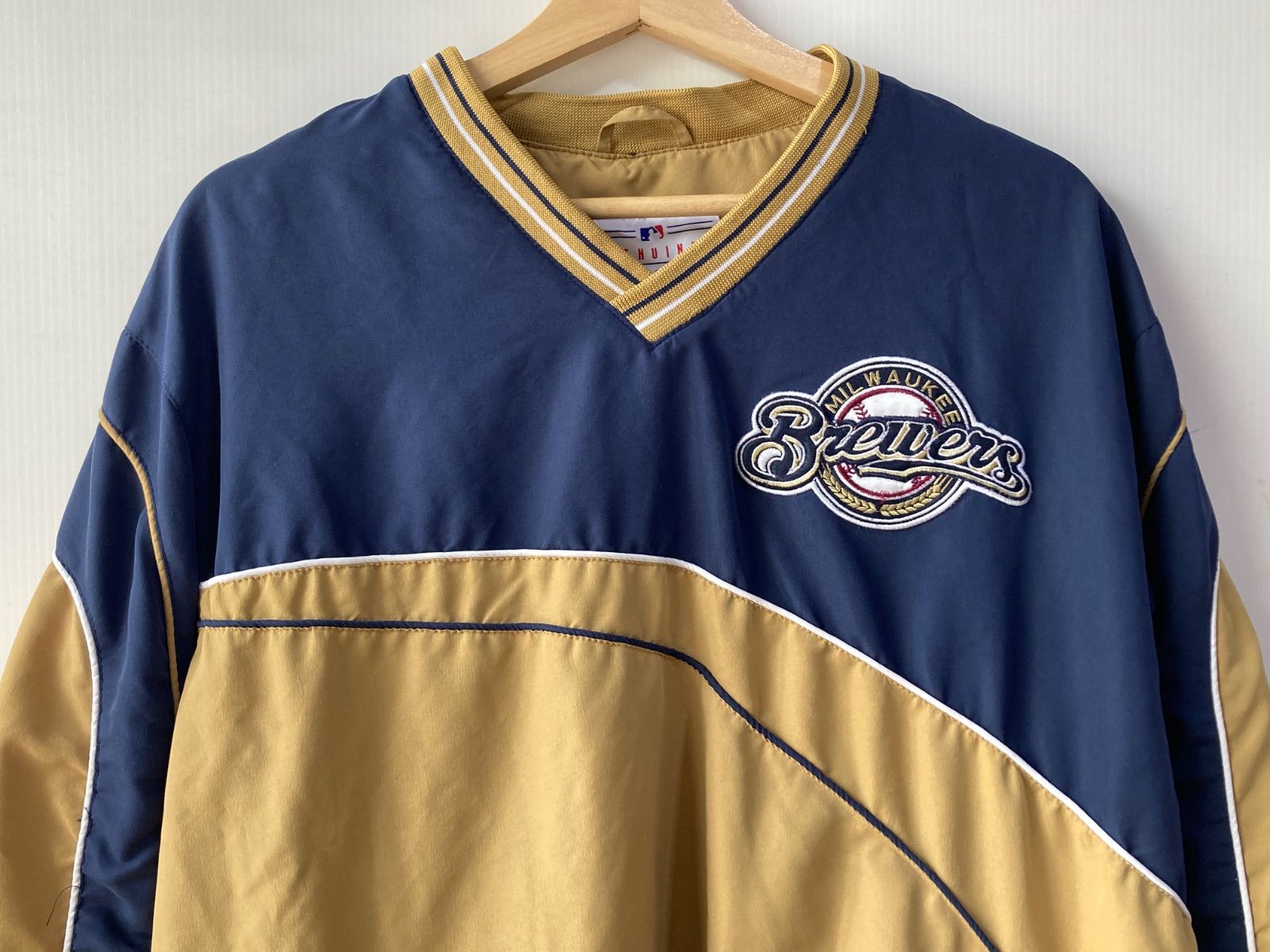 MLB ミルウォーキー ブルワーズ ウォームアッププルオーバー ブラウン