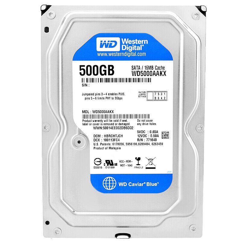 Western Digital Blue 500GB HDD WD5000AAKX 16MB 3.5 8.9cm SATA 6Gb|s
