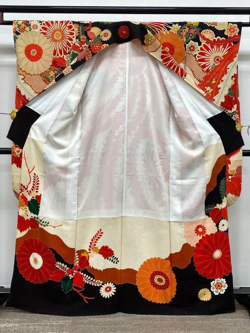 アンティーク 振袖 金駒 金彩 刺繍 正絹 鳳凰 身丈162cm アンティーク 振袖 金駒 金彩 刺繍 正絹 鳳凰 身丈162cm - メルカリ