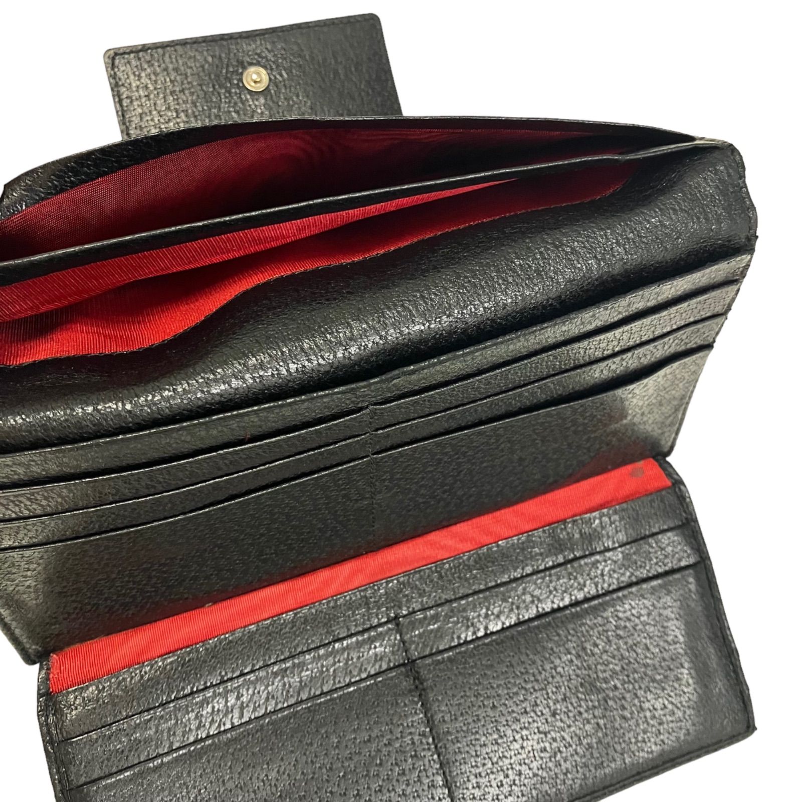 BVLGARI ブルガリ 長財布】 Wホック 三つ折り 財布 ブラック ロゴ 