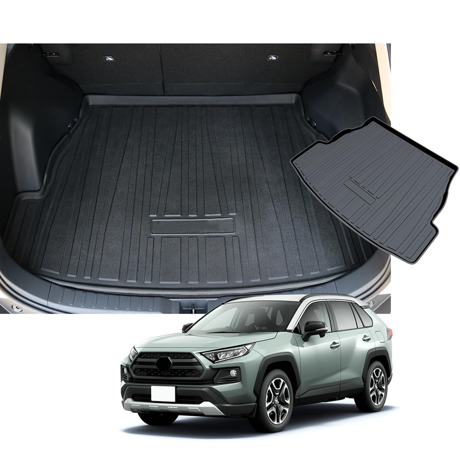 【CDEFG】2019新型 トヨタ RAV4 ラゲッジマット RAV4 50系 2019.4～専用 ラゲッジトレイ カーゴマット 荷室 フロアマット  自動車 トランクマット 荷台マット 防水 3Dラゲッジマット TPO材質 耐摩擦 耐汚れ 耐候性 内装パ