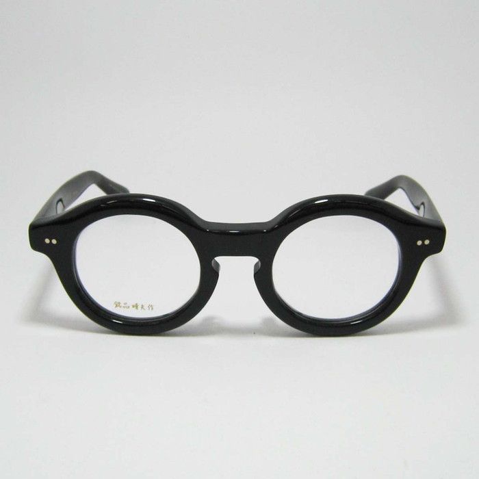 銘品晴夫作 made in Japan 鯖江 職人 眼鏡 メガネ フレーム サングラス ME 206-1 サイズ44 度付可 ブラック