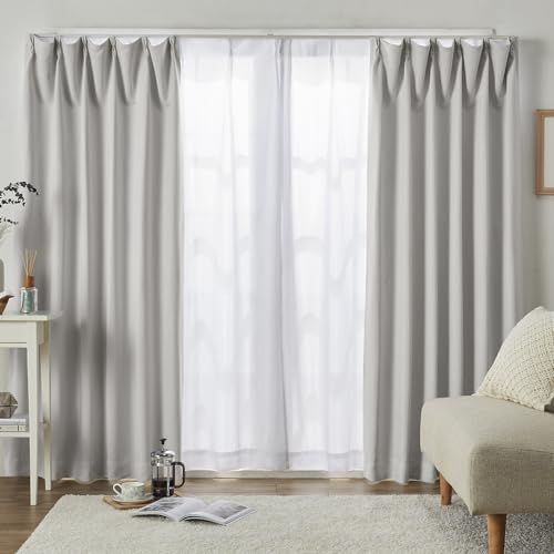 ホワイト_100×135cm ベルーナ(BELLUNA) 遮光 遮熱 レース付カーテン 4枚組 4枚セット 遮光 1級 2級 断熱 保温 UVカット 多機能 洗える 厚地カーテン レースカーテン付 省エネ ＵＶ 形状記憶 見えにく