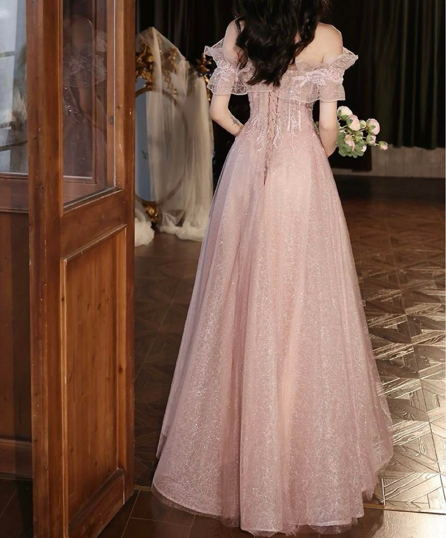 オシャレなデザイン フリルのオフショル イブニングドレス - メルカリ