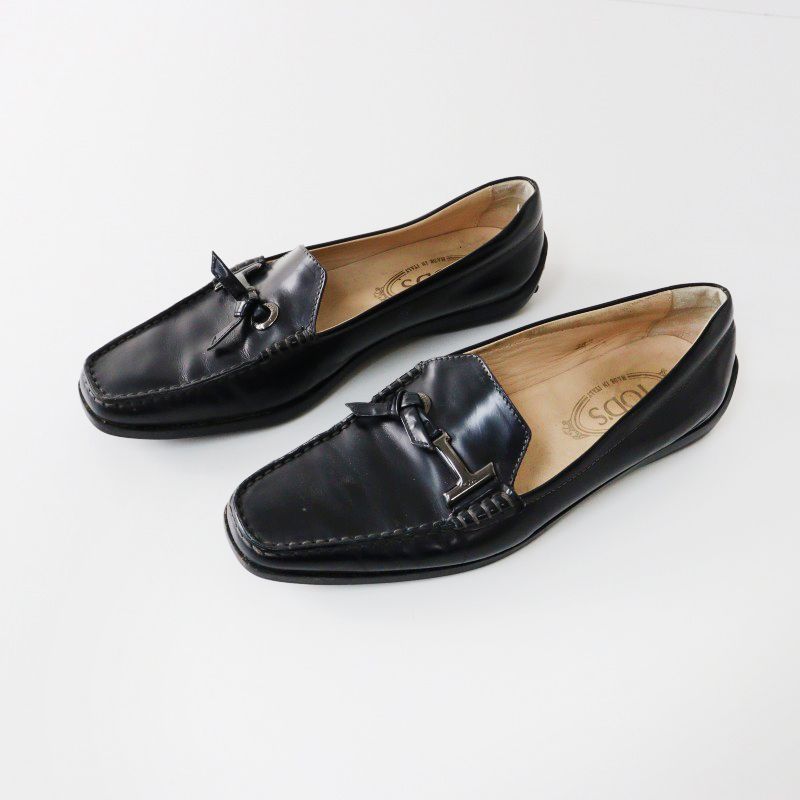 トッズ ローファー ドライビングシューズ レザー 38.5 25.5cm ピンク