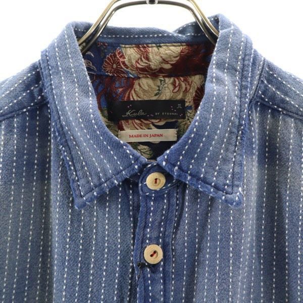 新品 備中倉敷工房 倉 クラッシュ リメイク加工 長袖シャツ L Kula BY