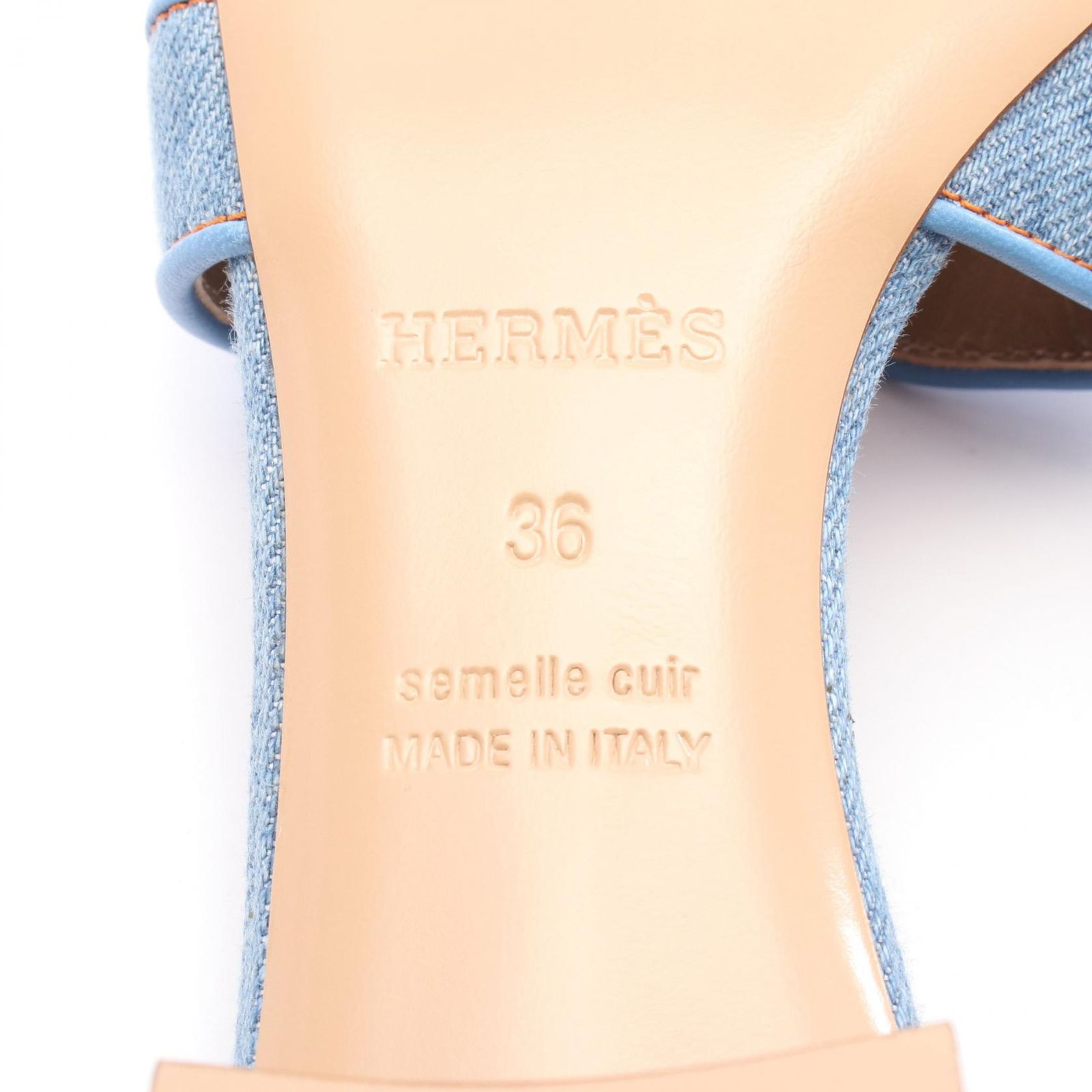 エルメス HERMES ミュール オアジス デニム デニム レザー オアシス レディース ♥ KIN-KAAI_COM