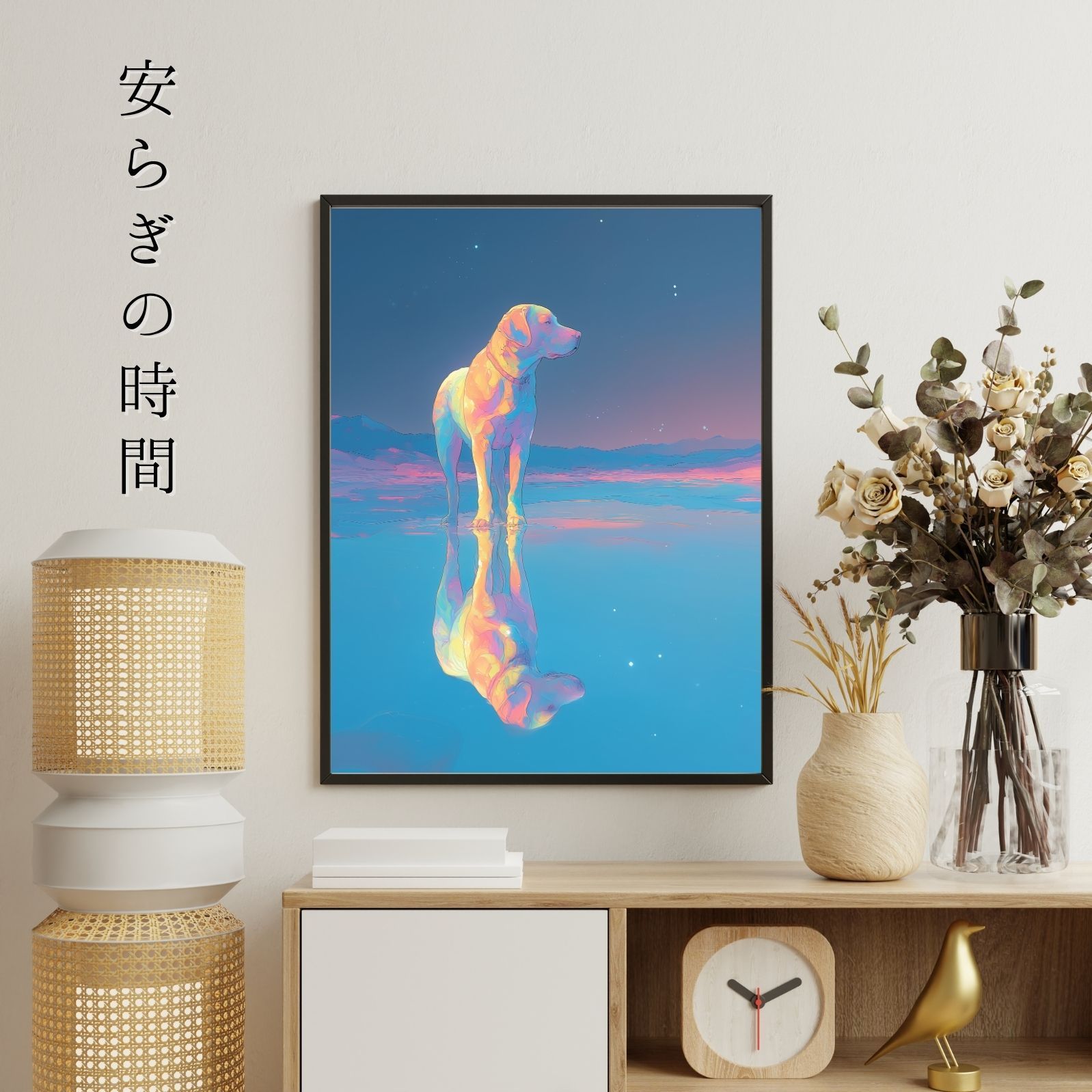 名入れOK リフレクション - ラブラドールレトリバー犬 No.1 アートポスター ペットロス うちの子記念日 北欧 ナチュラル モダンインテリア WWW_GEBZETESISAT_COM_TR