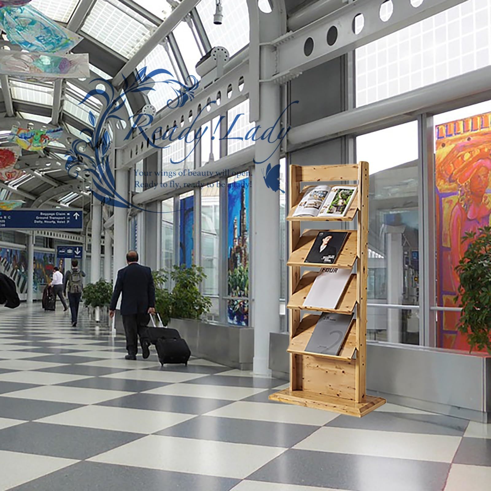 ディスプレイラック マガジンラック パンフレットスタンド 4段 文学ディスプレイスタンド 大容量 おしゃれ 展示会 販促活動 待合室用 White