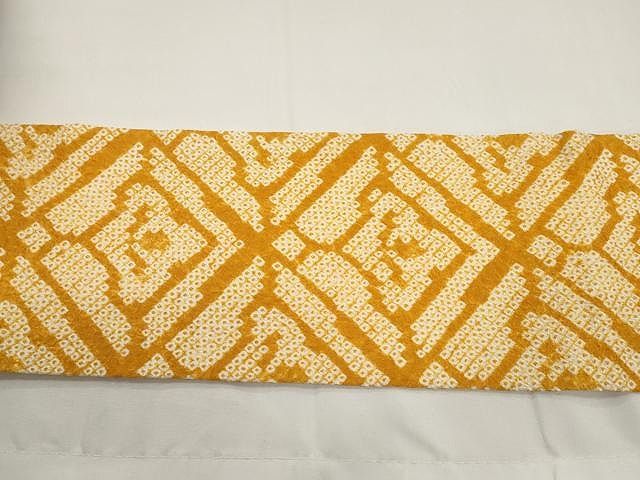 平和屋着物●名門　藤娘きぬたや・総絞り　九寸名古屋帯　吉祥文　山吹色　正絹　逸品　CAAX9523yk 平和屋着物○名門 藤娘きぬたや・総絞り 九寸名古屋帯 吉祥文 山吹色