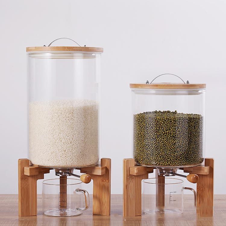 楽天市場】密閉米びつ ふた付き収納ジャー 5L / 8L ガラス