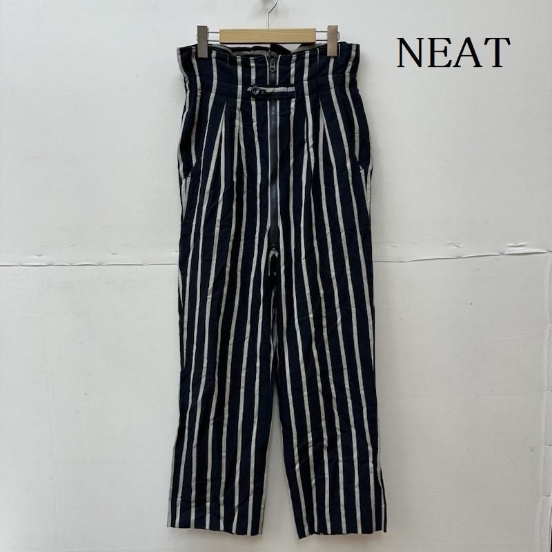NEAT ニート パンツ スラックス コットン リネン ストライプ ハイ 