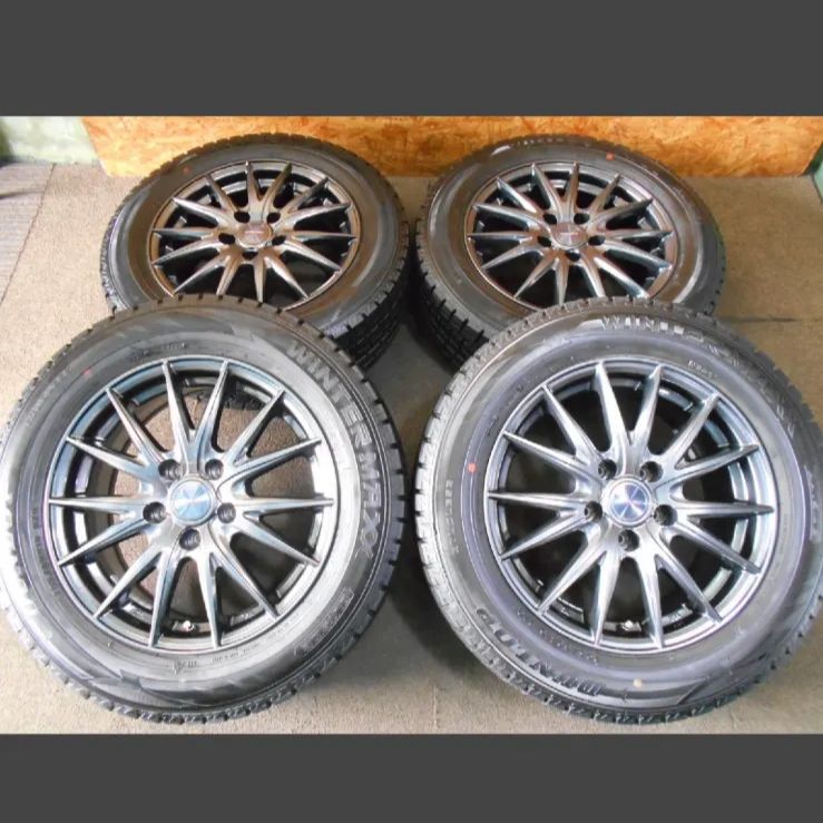 T-2155 本州 超バリ山 22年製 ダンロップ 205 60R16 90ノア ヴォクシー プリウスα ランディ 等 16インチスタッドレスセット タイヤホイール