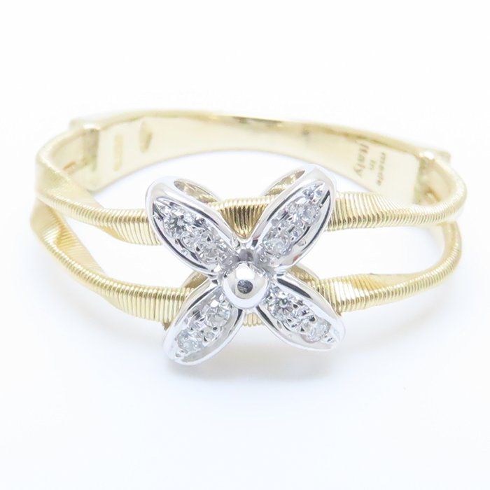 Marco Bicegoフラワーモチーフ 13号 リング 指輪 ダイヤモンド K18YG  