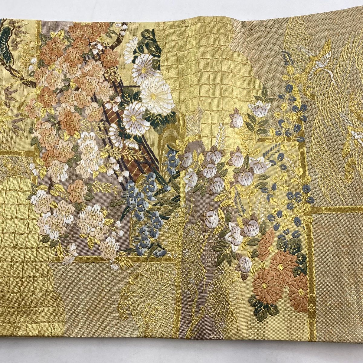 袋帯 秀品 松竹梅 橋 唐織 箔 金色 六通 正絹 【中古】 - メルカリ