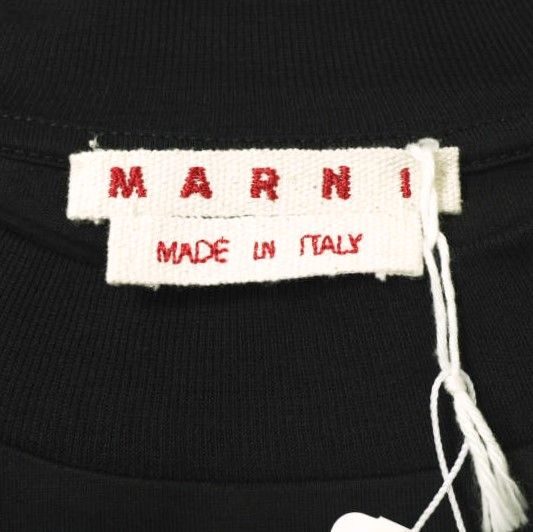MARNI - MARNI マルニ 22AW イタリア製 FELINE MARNI OGANIC JERSEY T-SHIRT アニマルロゴTシャツ THJET49EPS 38 BLACK 半袖 キャット トップス【新古品】【中古】【MARNI】 新品 MARNI マルニ 22AW イタリア製 FELINE MARNI OGANIC JERSEY T