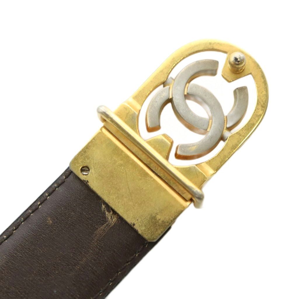 シャネル CHANEL ベルト バックル レザー ココマーク ゴールド