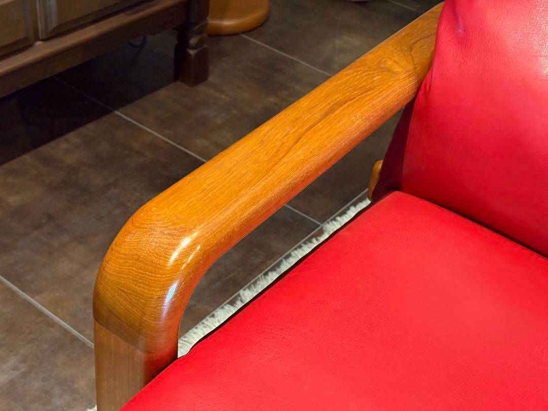 Ｌオルセン&サン L. olsen & son チーク無垢材　レッドレザー　IN Lオルセン&サン L. olsen & son チーク無垢材 レッドレザー IN 二人