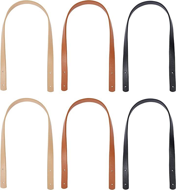 WADORN 6個入り ショルダーストラップ 革ショルダーストラップ ベルト バッグ 持ち手 約60cm 幅1.8cm