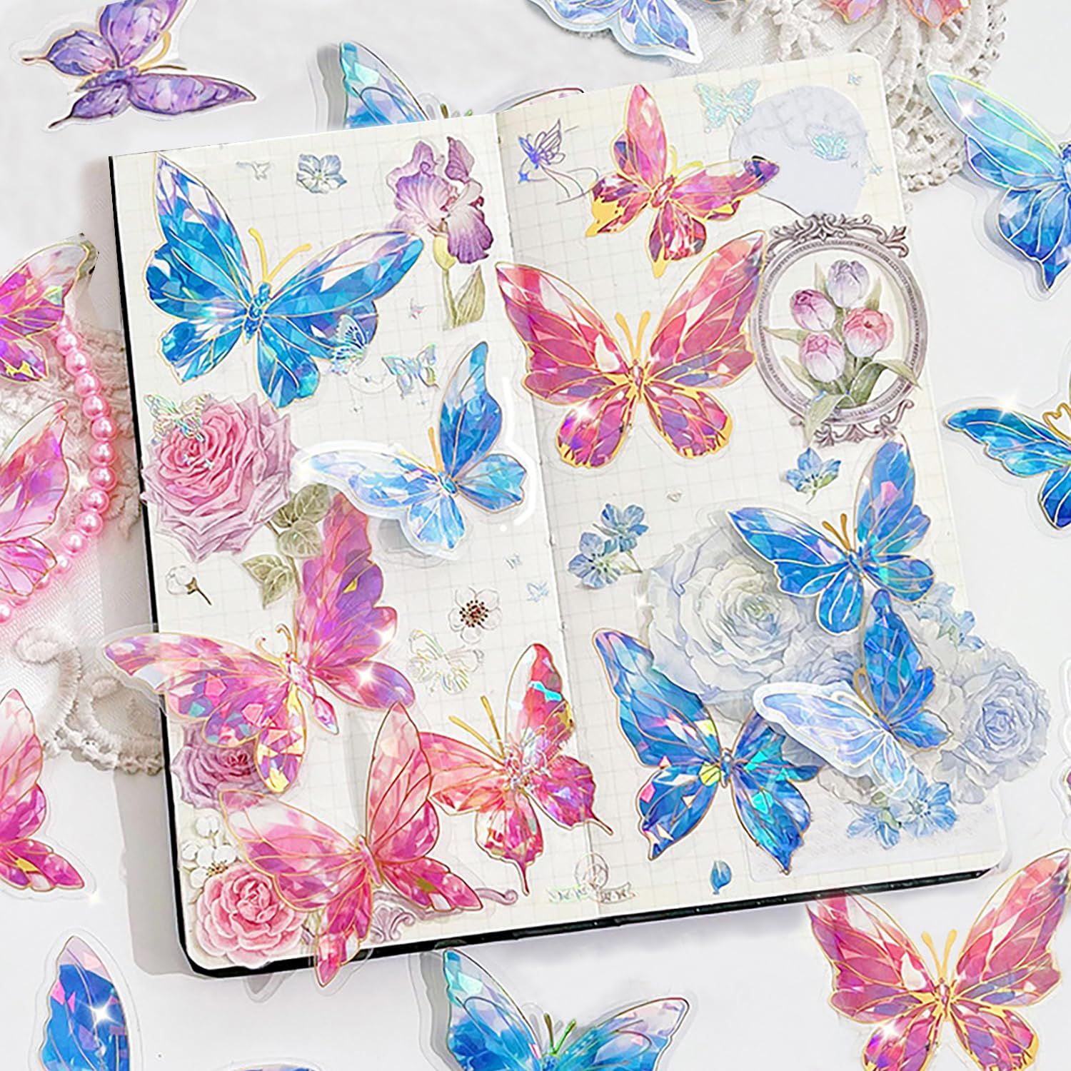 イエロー フレークシール 手帳ステッカー コラージュ素材 和紙