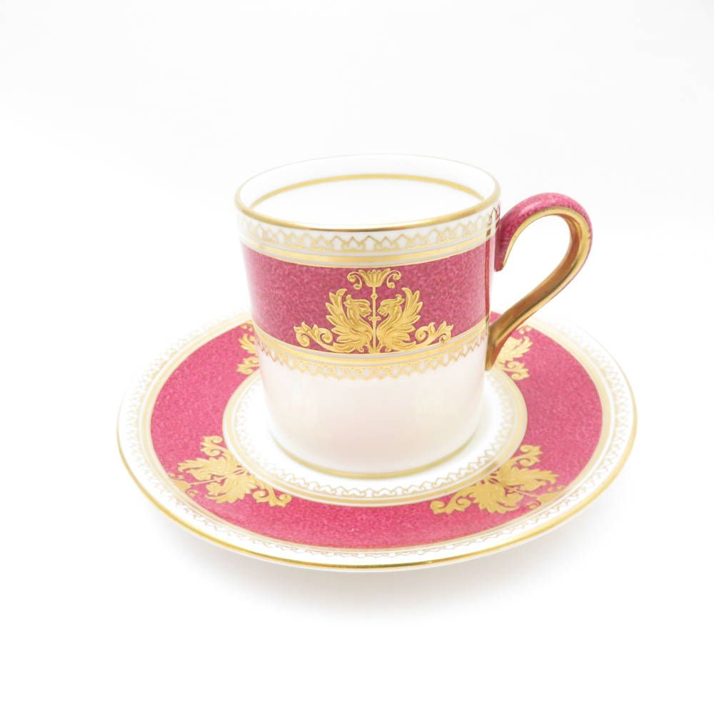 WEDGWOOD ウェッジウッド コロンビアパウダールビー デミタスカップ＆ソーサー 1客 エスプレッソ 珈琲 コーヒー 黒壺 英国 SU11738V2