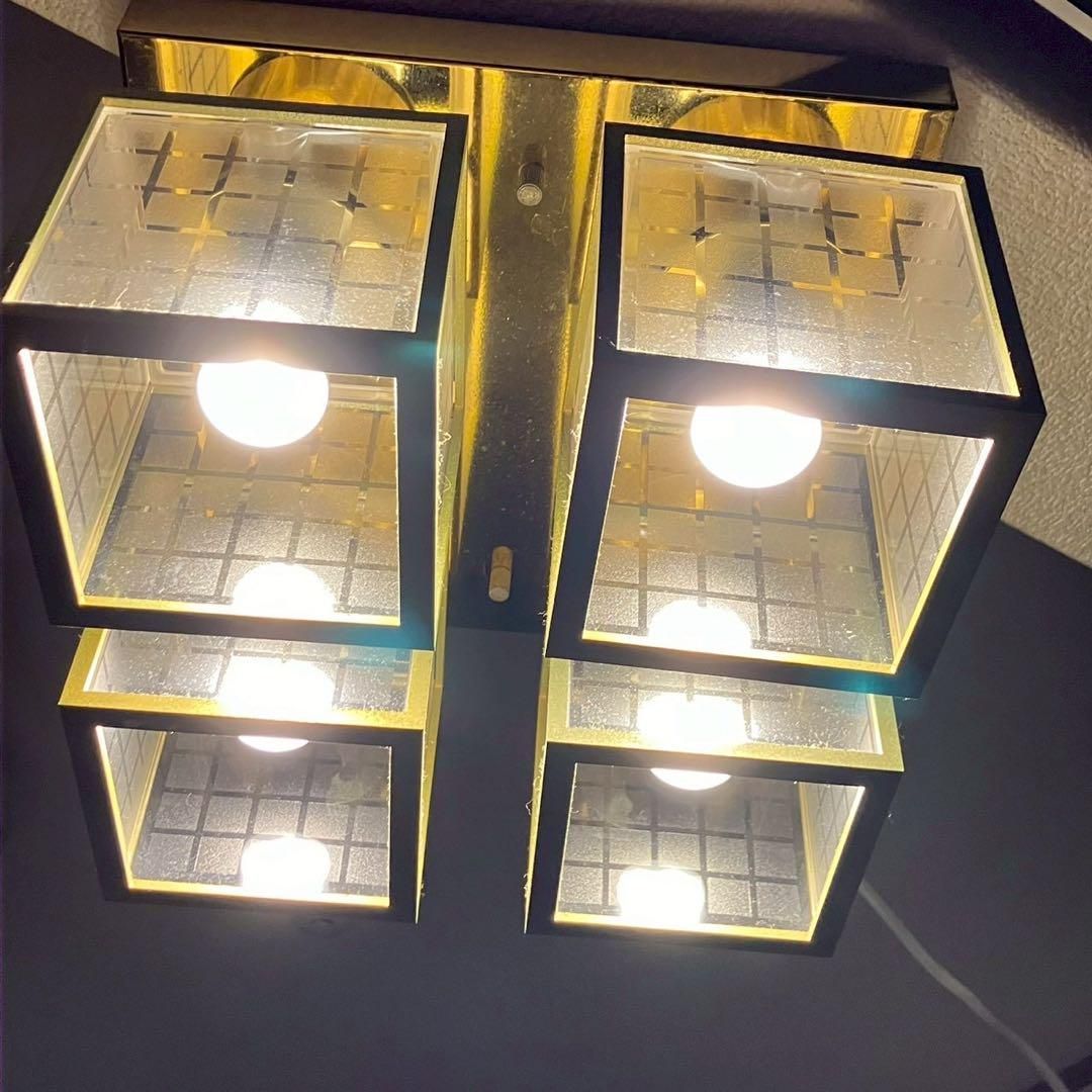 ナショナル 豪華 シャンデリア 4灯 天井照明 レトロ アンティーク