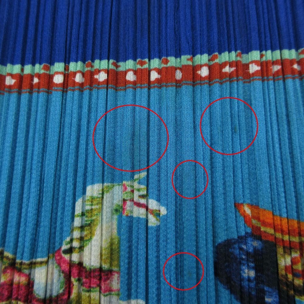 00s 2004 PLEATS PLEASE ISSEY MIYAKE メリーゴーランド カットソー Tシャツ 半袖 トップス Vintage 3 L ブルー レディース 【中古】 /TNT 00s 2004 PLEATS PLEASE ISSEY MIYAKE メリーゴーランド
