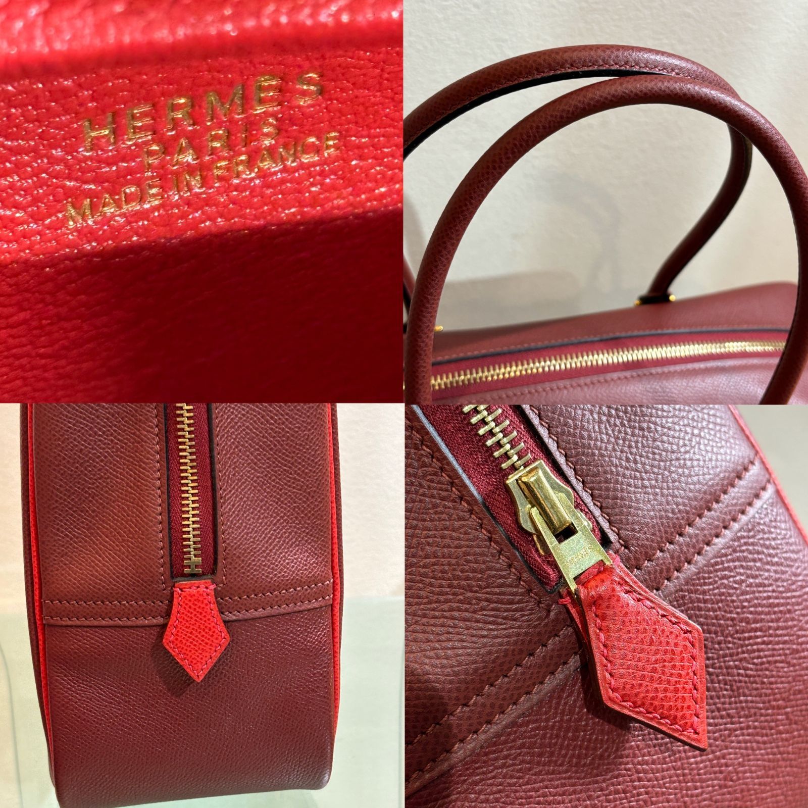 ΩTK2137 HERMES エルメス プリュム32 ハンドバッグ ヴォ―エプソン 