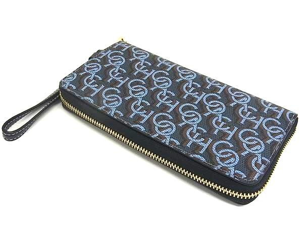 □新品□未使用□ COACH コーチ CF521 PVC×レザー ラウンドファスナー