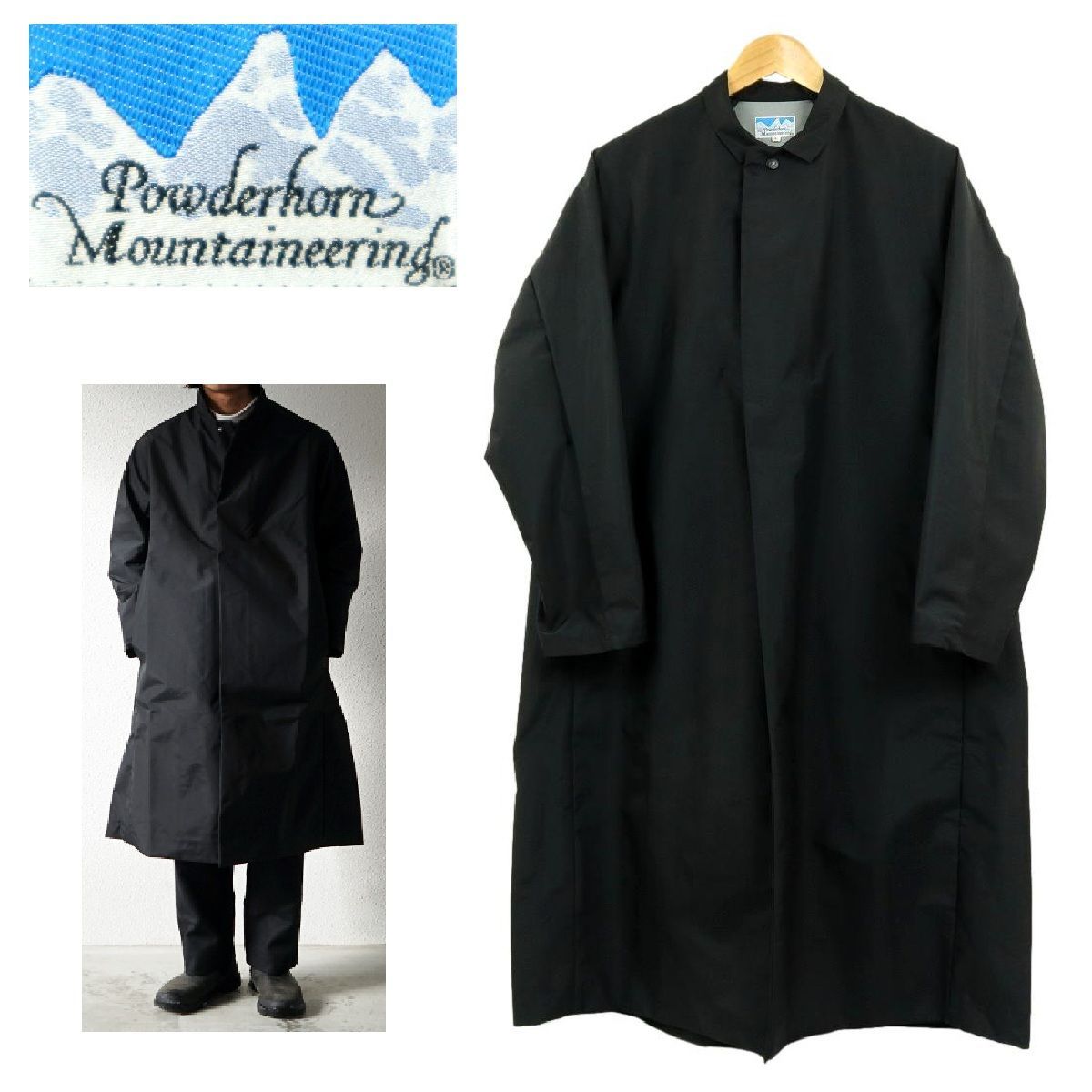 Powderhorn Mountaineering ロングコート L black B3507】【極美品】POWDERHORN MOUNTAINEERING パウダーホーン