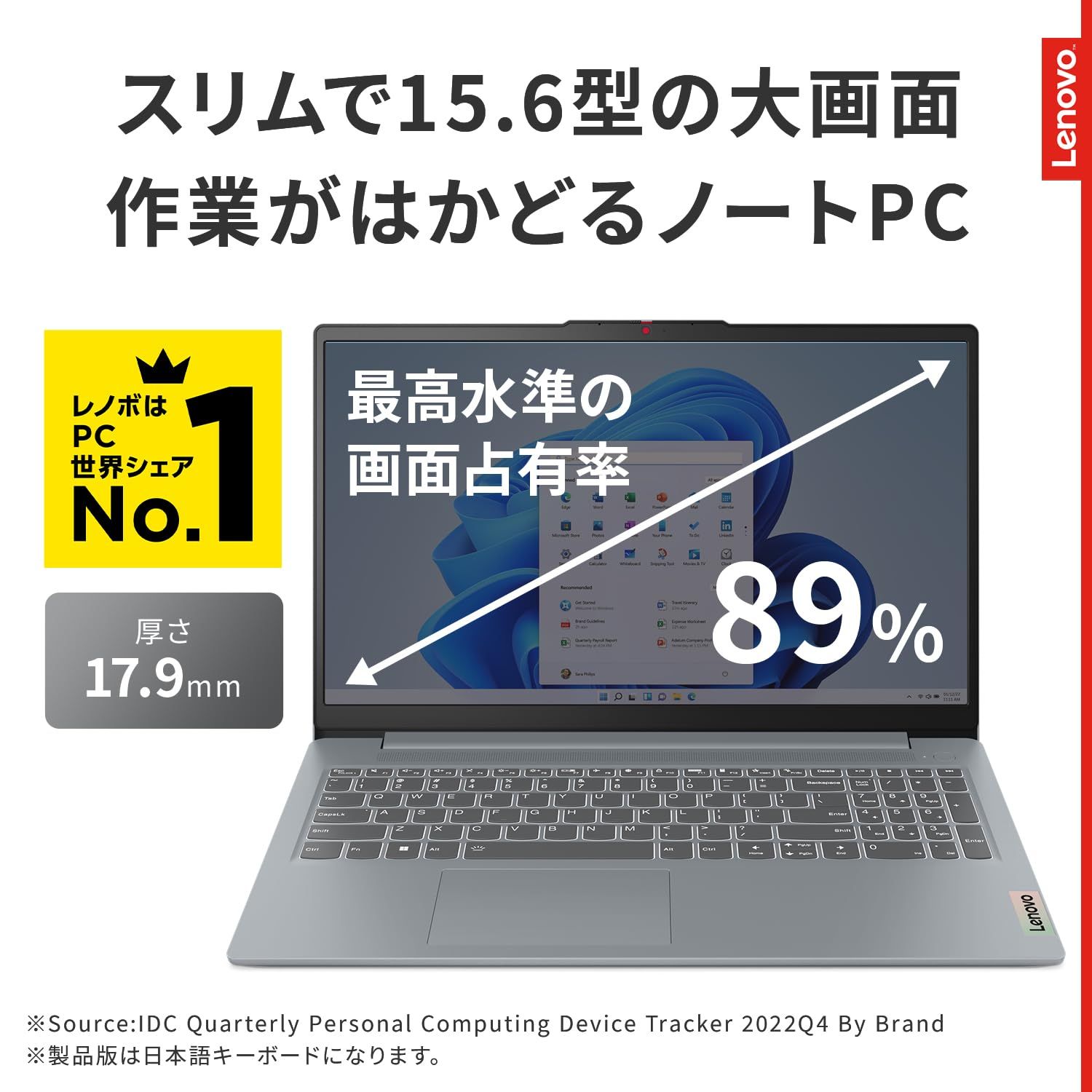 Lenovo ノートパソコン パソコン IdeaPad Slim 3 15.6インチ 第 13