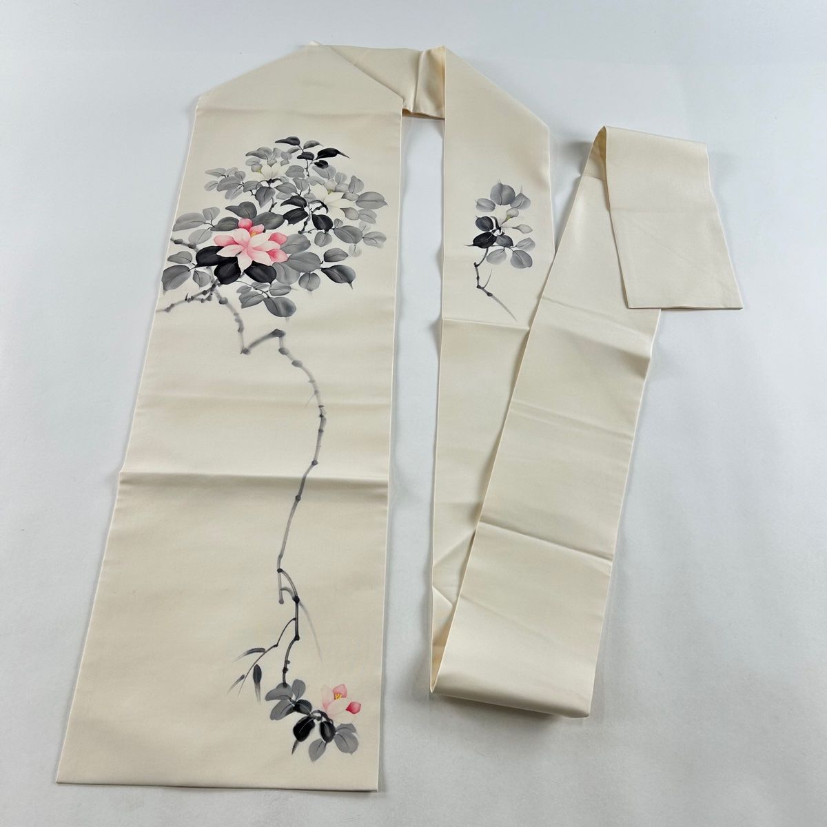 織楽浅野 西陣織 九寸名古屋帯 市松小花分 蔓花文様 モダン 正絹 K521