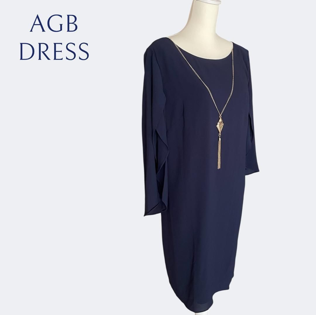 DRESS ネイビーシフォンフ